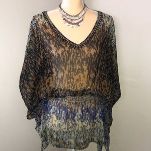 MINT MULTICOLOR SHEER TOP/ SWIM COVERUP